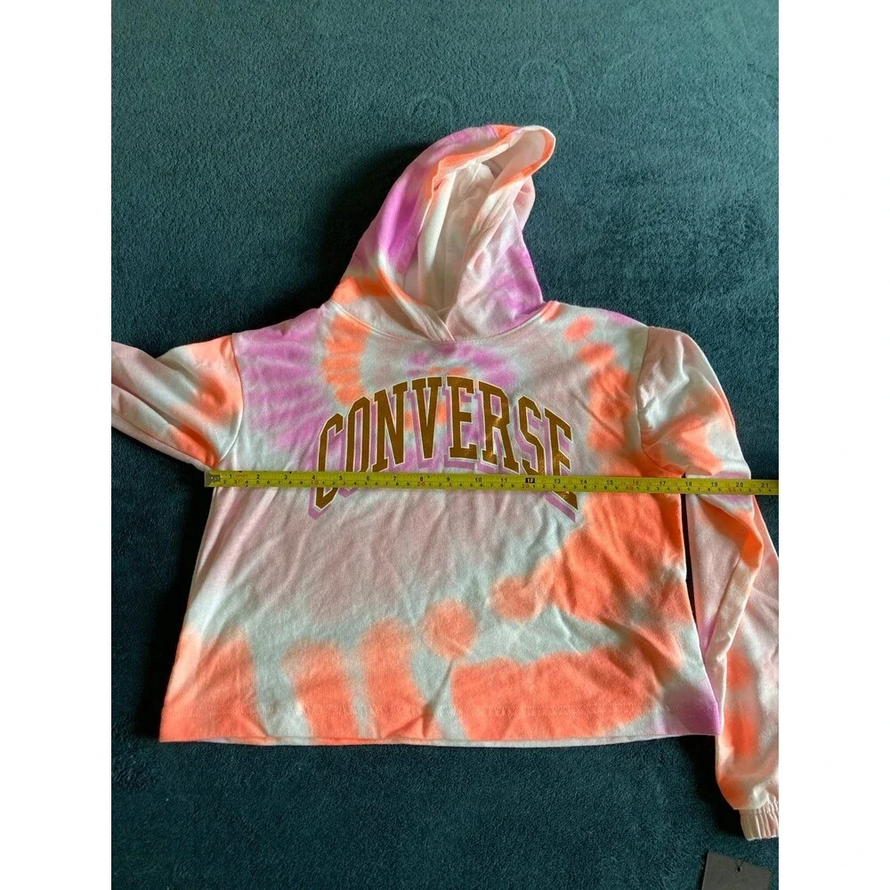 Kids converse tie dye oversized crop sweatshirt, m 10-12 years